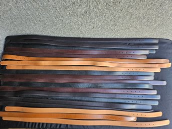 S77 - Calfskin & Cowhide Leather Belt Lot #4 - 40'to44' & 1' To 1.5' Wide