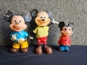 B12 - Disney Mickey Mouse Rubber/Plastic Figures - R. Dakin & Hong Kong - 6' To 7.5'