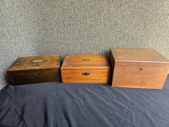 B44 - Lot Of Three Wood Boxes  - LOCAL PICKUP ONLY
