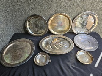 B48 - Silver Plated Trays - Wallace - WM Rogers & Others - 6' To 16' Diameters - LOCAL PICKUP ONLY