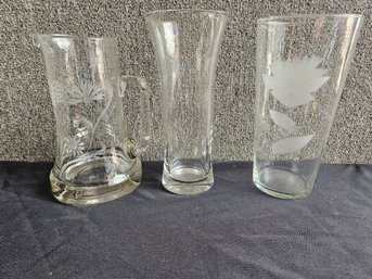 B106 - Glass Vase/Pitcher Lot - 5' To 6.5' By 10' To 11' - LOCAL PICKUP ONLY
