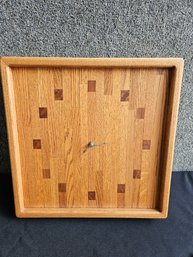 B119 - Wood Clock - Wrong Mechanism-Hands - 15.5' X 15.5' X 2.5' - LOCAL PICKUP ONLY