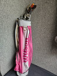 B156 - Wilson Golf Bag With Various Clubs - LOCAL PICKUP ONLY