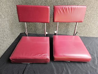 B159 - Two Stadium Fold Up Seats - Maroon - LOCAL PICKUP ONLY