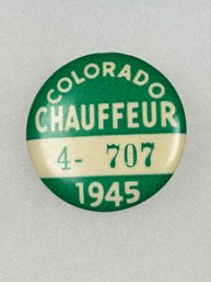 A181 Colorado Chauffeur Badge 1945 #4-707
