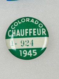 A183 Colorado Chauffeur Badge 1945 #1-924