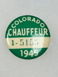 A184 Colorado Chauffeur Badge 1945 #1-5155