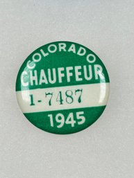 A186 Colorado Chauffeur Badge 1945 #1-7487