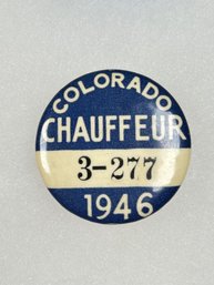 A187 Colorado Chauffeur Badge 1946 #3-277