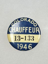 A188 Colorado Chauffeur Badge 1946 #13-133