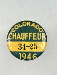 A189 Colorado Chauffeur Badge 1946 #34-25