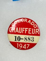A191 Colorado Chauffeur Badge 1947 #10-883