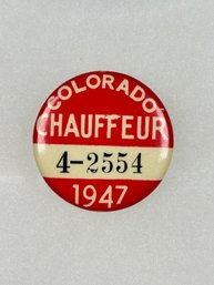 A192 Colorado Chauffeur Badge 1947 #4-2554