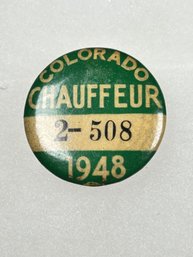A194 Colorado Chauffeur Badge 1948 #2-508
