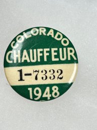A197 Colorado Chauffeur Badge 1948 #1-7332