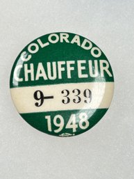A199 Colorado Chauffeur Badge 1948 #9-339
