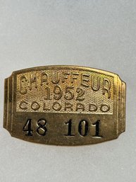 A224 Colorado Chauffeur Badge 1952 #48-101