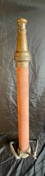 A79 Vintage Large 30' Brass Fire Nozzle Rare Cording Wrap