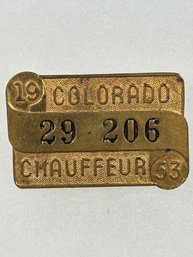 A229 Colorado Chauffeur Badge 1953 #29-206