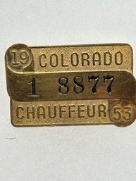 A231 Colorado Chauffeur Badge 1953 #1-8877