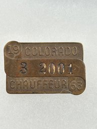 A232 Colorado Chauffeur Badge 1953 #3-2001
