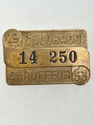 A239 Colorado Chauffeur Badge 1953 #14-250