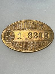 A240 Colorado Chauffeur Badge 1954 #1-8203