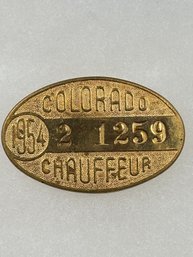 A241 Colorado Chauffeur Badge 1954 #2-1259