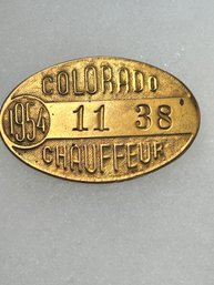 A243 Colorado Chauffeur Badge 1954 #11-38