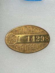 A246 Colorado Chauffeur Badge 1954 #1-4298
