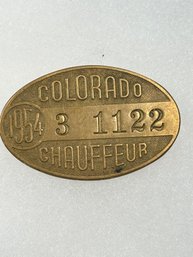 A248 Colorado Chauffeur Badge 1954 #8-1122