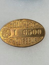 A252 Colorado Chauffeur Badge 1954 #1-6500