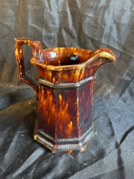 A91 Vintage Ceramic Bennington Pottery Pitcher 8'