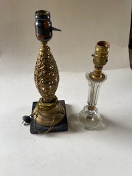 W5 Two Vintage Glass Lamps  - LOCAL PICKUP ONLY