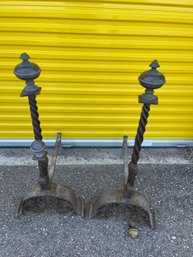 A141 19th Century Giant Victorian AndIrons 20x25x40' Local Pick Up Only