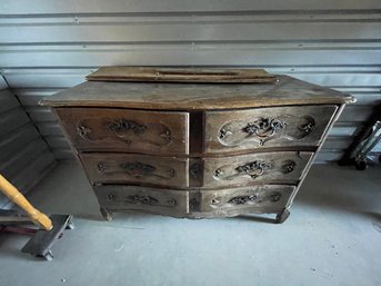 A148 Earlt 19th Century French Prov  Single Board 1800's Dresser 23x36x55' Local Pick Up Only