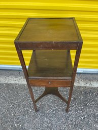 A144 19th Century Tall Mahog Dressing Side Table 13x13x33' Local Pick Up Only