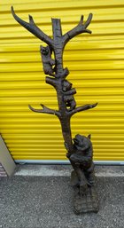 A154 Mid 1800's Black Forest Wood Carved Bears 16x24x72' Two Small 6' Tree Limbs Missing. Local Pick Up Only