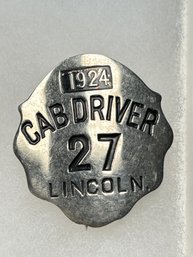 B8 Antique Taxi Driver Badge Lincoln 1924 27