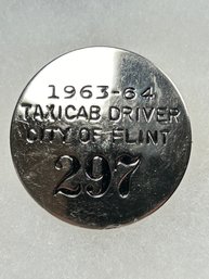 B9 Antique Taxi Driver Badge Flint 1963-64 297