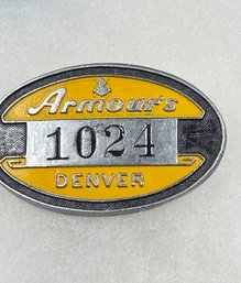 B124  Antique Armour's Denver Employee Badge 1024