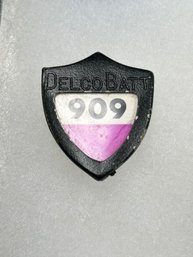 B131  Antique Delco Employee Badge 909