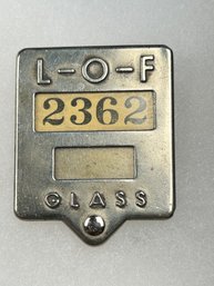 B138  Antique L.O.F  Employee Badge 2362