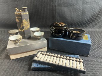 H6 Sake Set, Coasters And Abacus