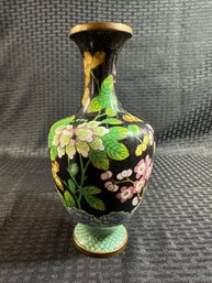 H16 Vintage Chinese Enamel Vase 9.25'h