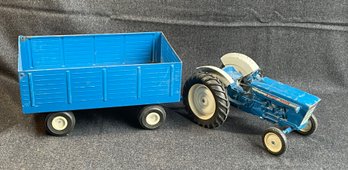 J64 Ford 4000 Blue Tractor And Trailer 10'