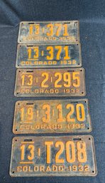 J68 1932 Colorado License Plates