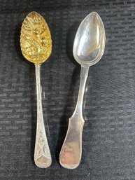 H25 2 Old Serving Spoons