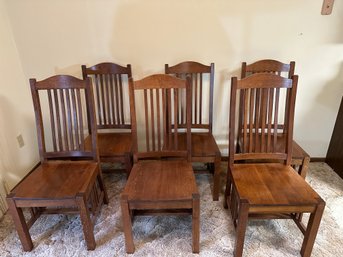 H71 Six Intercon Mission Oak Dining Chairs