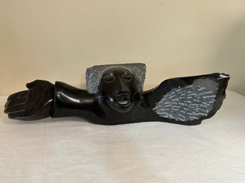 H80 'one Of A Kind' Soapstone Sculpture 7.5' X 10'd X 26.5'w (heavy)